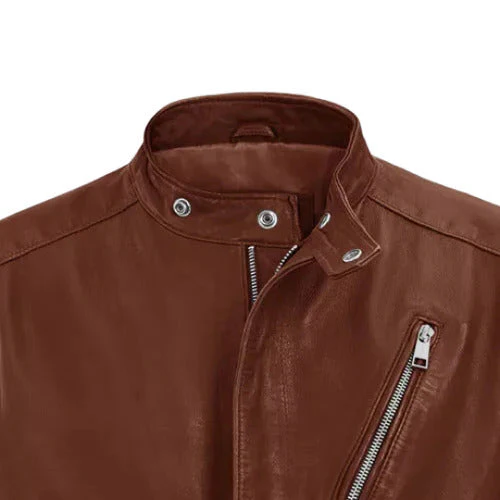 Men's Brown Eclipse Leather Jacket - Image 3