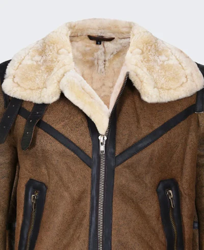 Classic B3 Brown Shearling Leather Jacket - Image 2